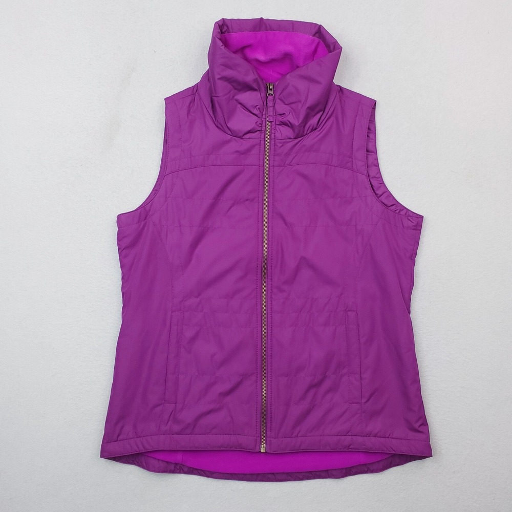 Columbia Jacket Womens Large Purple Fuscia Vest Fleece Lined Soft Shell Full Zip